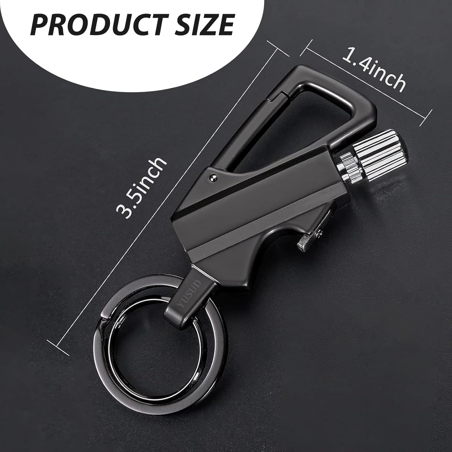 3 in 1  with Multitool Keychain and Bottle Opener, Reusable Waterproof Match Strike Anywhere, Forever Flint Fire Starter for Outdoor Survival (Black)