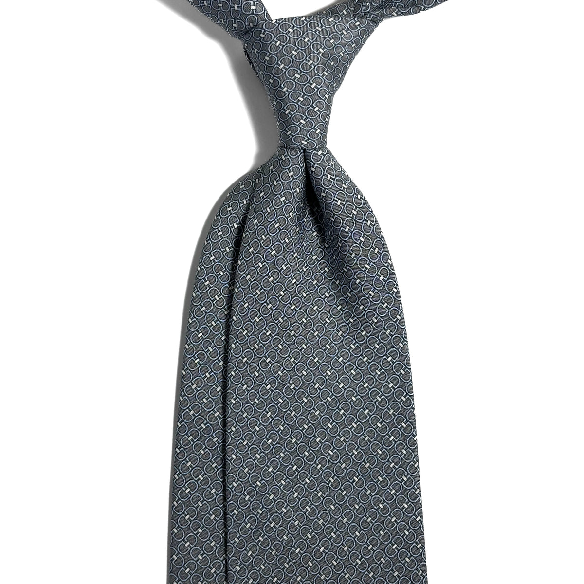 Gray Italian Panama Weave Silk Tie