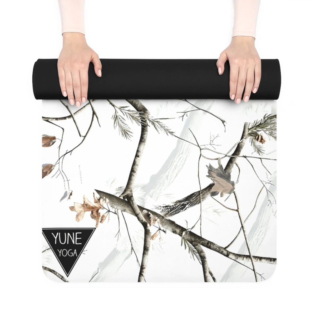 Yoga Mat - Non Slip Rubber Material White Camo