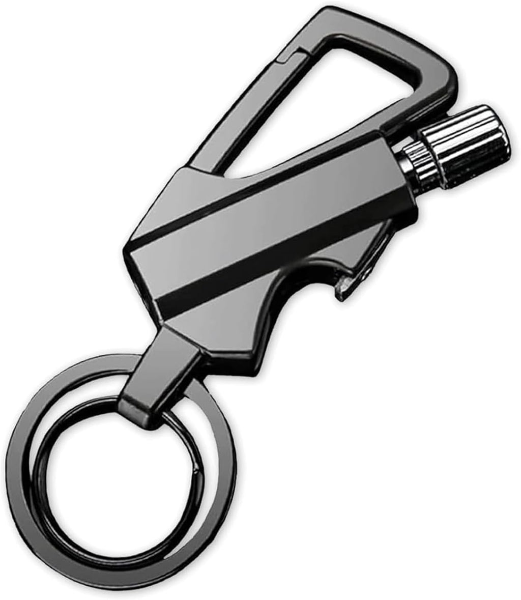 3 in 1  with Multitool Keychain and Bottle Opener, Reusable Waterproof Match Strike Anywhere, Forever Flint Fire Starter for Outdoor Survival (Black)