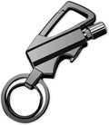 3 in 1  with Multitool Keychain and Bottle Opener, Reusable Waterproof Match Strike Anywhere, Forever Flint Fire Starter for Outdoor Survival (Black)