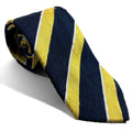 Navy Blue & Lemon Yellow Striped Silk Shantung Tie