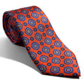 Orange Geometric Silk Tie (Handmade in Italy)