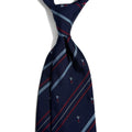 Navy Blue & Red Striped Golf Motif Silk Jacquard Tie