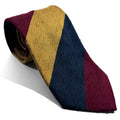 Navy Blue / Burgundy / Gold Striped Silk Shantung Tie