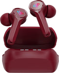 SG100 Gaming Wireless Earbuds, Bluetooth In-Ear with Changing LED Lights Ultra-Low 60Ms Latency and Hands-Free Call MEMS Microphone, Includes Compact Charging Case and 4 Ear Tips, Red