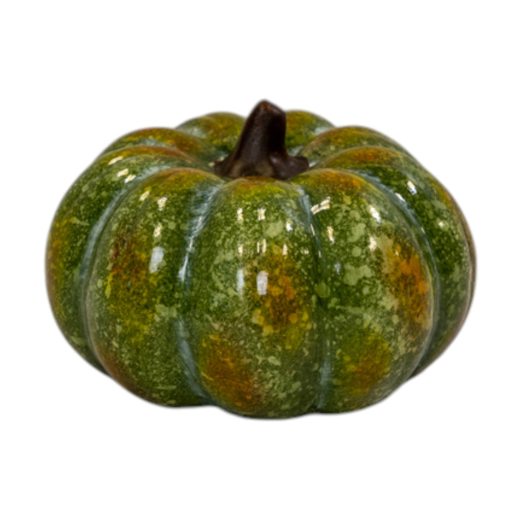 Large Green Ceramic Vintage Style Pumpkin
