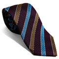 Burgundy Striped Silk Grenadine Tie (English Weave)