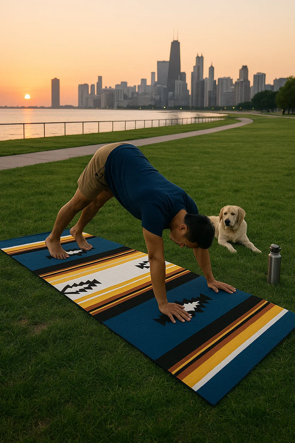 Nelson Yoga Mat – 6 mm Extra Thick, Non-Slip Eco-Friendly PER with Striped UV-Printed Design | Yune Yoga