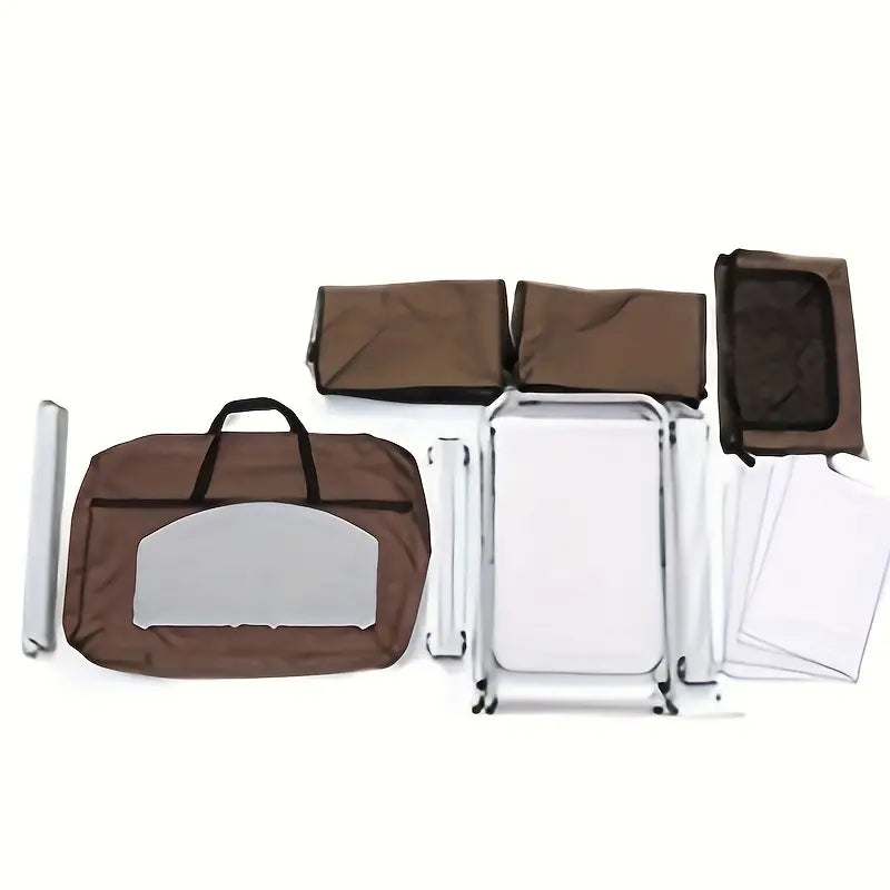 NNETM Portable Foldable Outdoor Kitchen Table with Food Storage Organizer