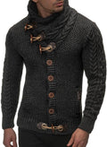 Men’S Heavy Knit Cardigan with Shawl Collar and Toggle Buttons – Winter Sweater Jacket