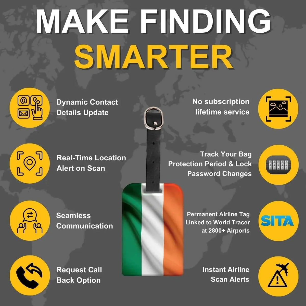 Smart Bag Security Tag - India flag colours [Pack 2]