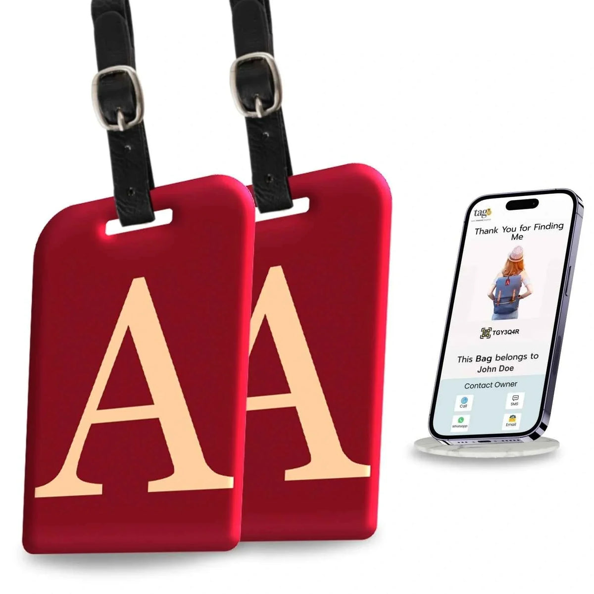 Initials Bag tag A [pack 2]
