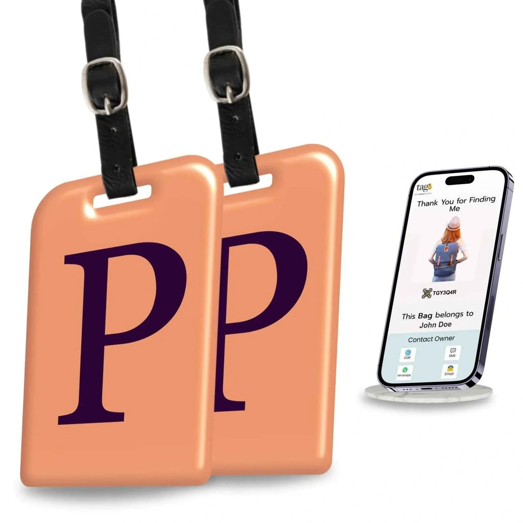 Initials Bag tag P  [pack 2]