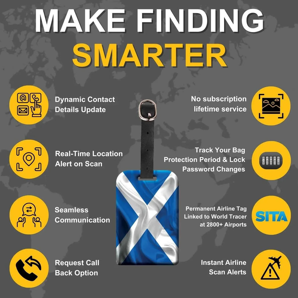 Smart Bag Security Tag - Scotland Flag [Pack 2]