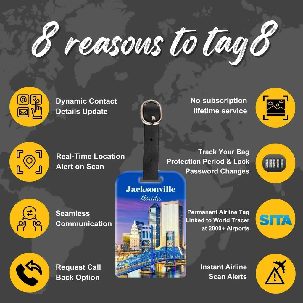Smart Bag Security Tag - Jacksonville FL [Pack 2]