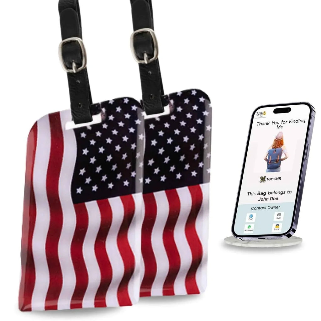 Smart Bag Security Tag - USA Flag [Pack 2]