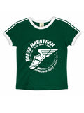 Vintage Women's T-Shirt – Retro Ringer Style – Marathon (Green)